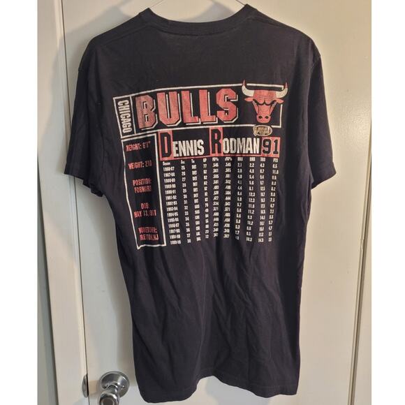 Mitchell & Ness Dennis Rodman #91 T-Shirt M Chicago Bulls NBA Hardwood Classic - Picture 2 of 8